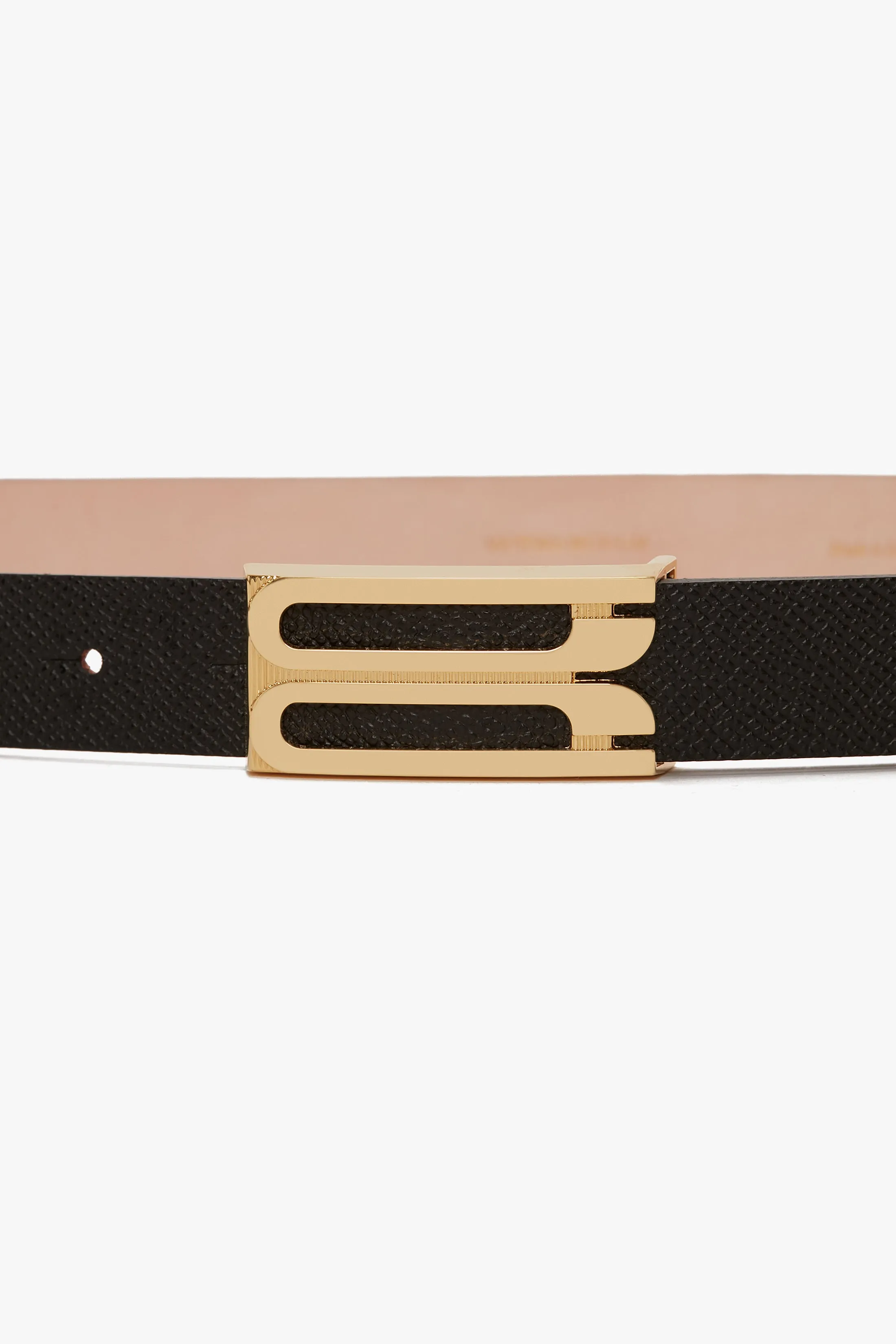 Frame Belt In Black Grained Leather