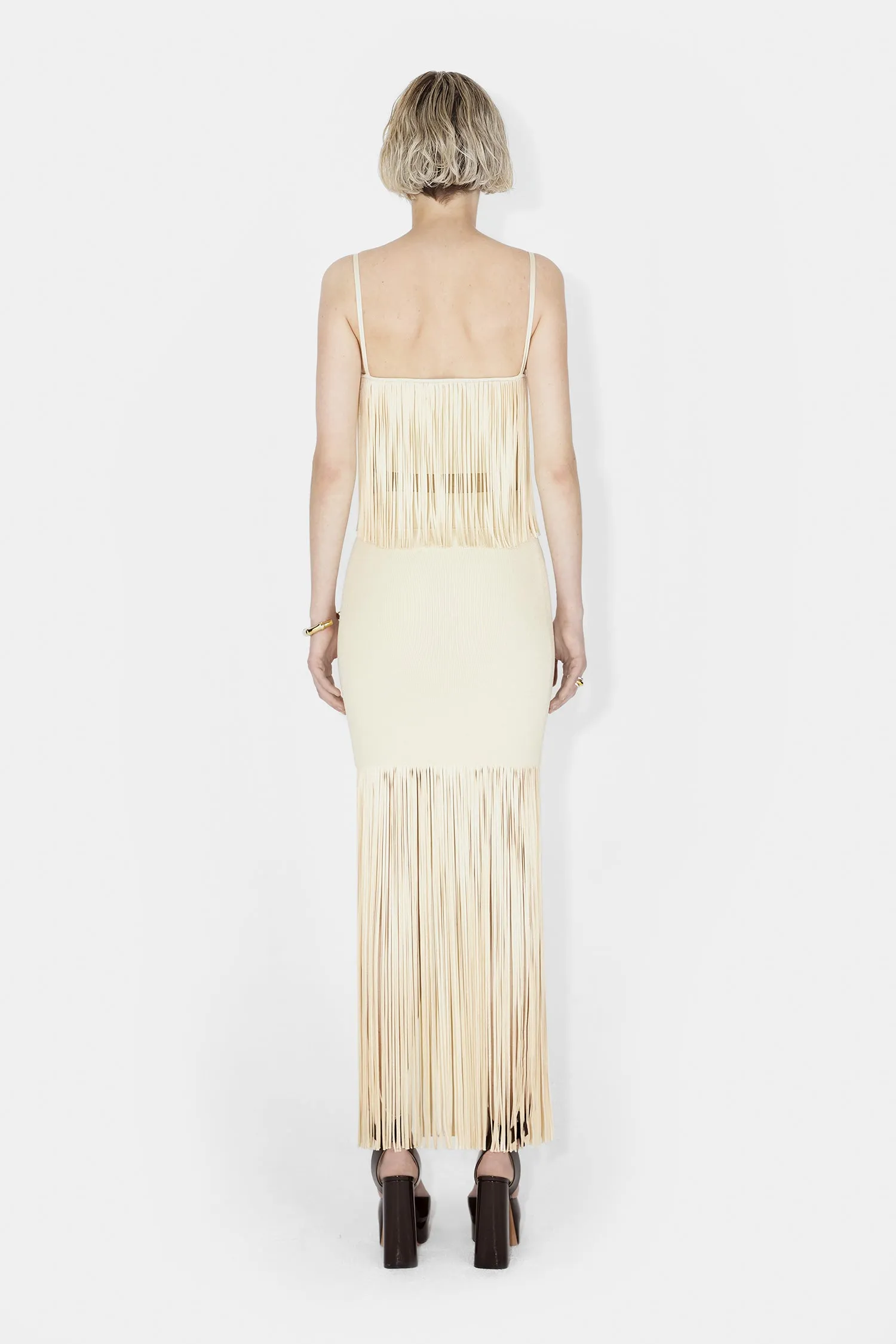 Fringe Nyx Skirt - Creme