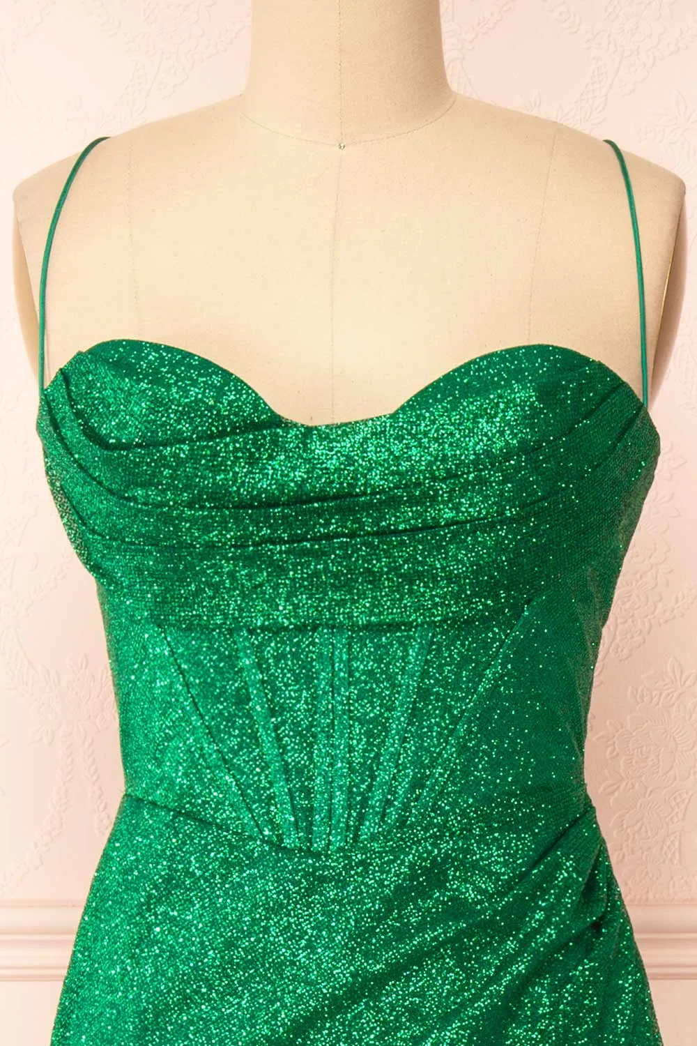 Frosti Green | Sparkly Cowl Neck Maxi Dress