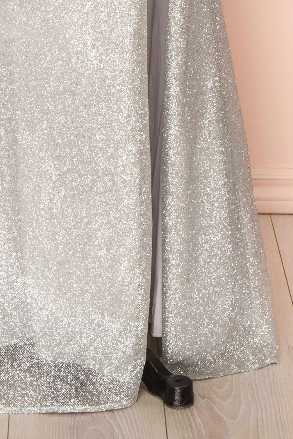 Frosti Silver | Sparkly Cowl Neck Maxi Dress