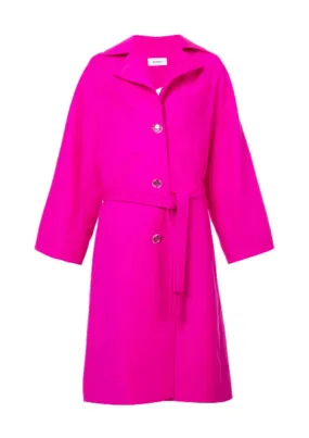 FUCHSIA WOOLEN TRENCH COAT