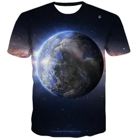 Galaxy T-shirt Men Planet Tshirt Anime Starry Sky Tshirts Novelty Colorful T-shirts Graphic Harajuku Tshirt Printed