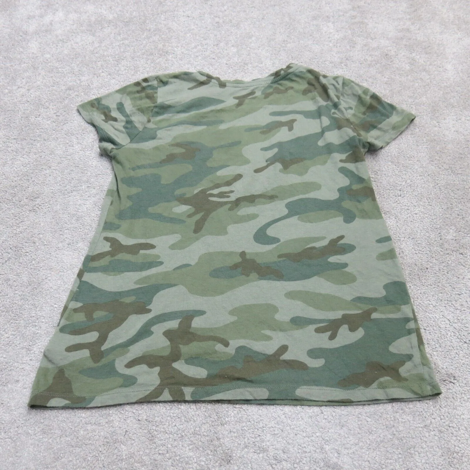 Gap Womens Favorite T Shirt Top Cap Sleeves Camouflage Green Gray Size Small