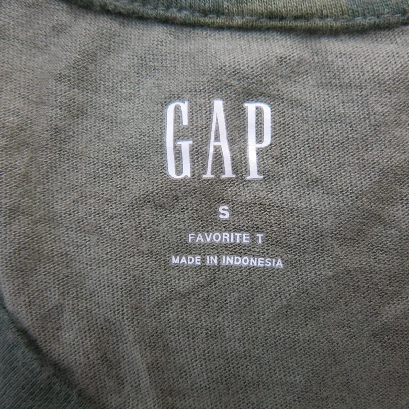 Gap Womens Favorite T Shirt Top Cap Sleeves Camouflage Green Gray Size Small