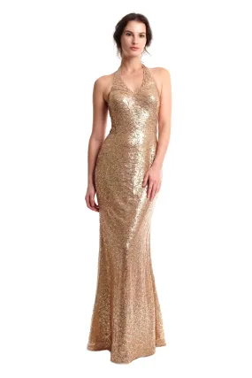 Gianna Halter Sequins Maxi Gown