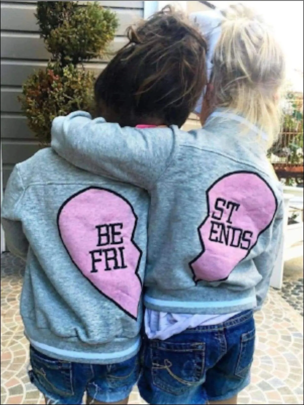 Girls Best Friends Sweatshirt with Pink Heart on Back