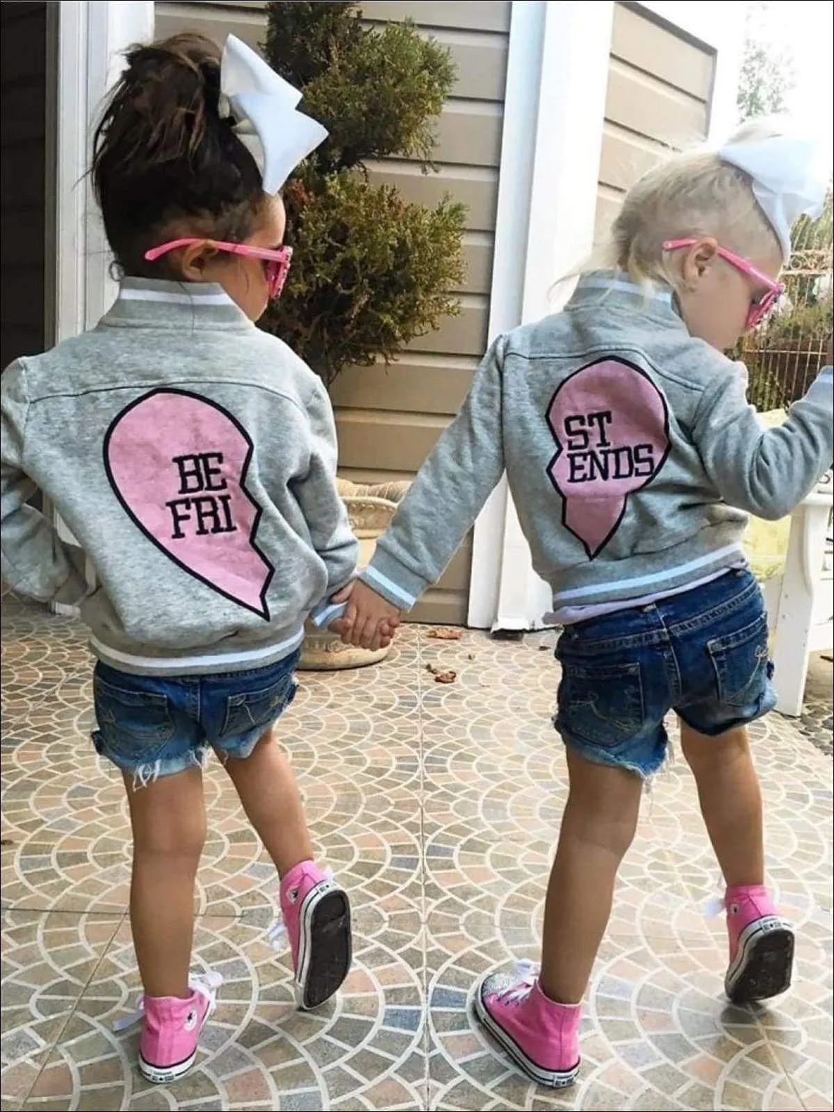 Girls Best Friends Sweatshirt with Pink Heart on Back