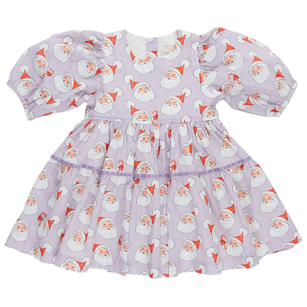 Girls Dress | Maribelle- Lavender Santa | Pink Chicken