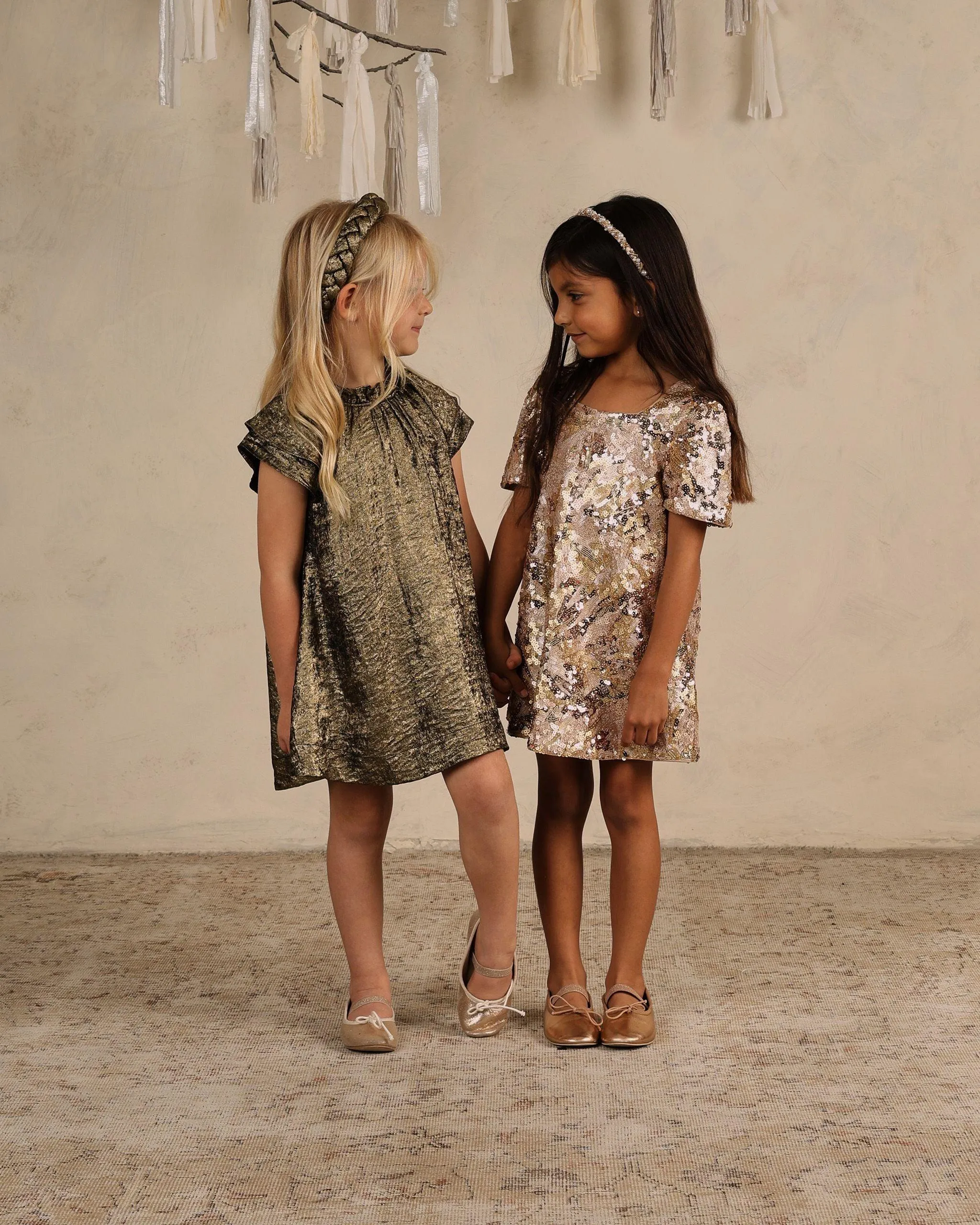 Girls Dresses  | Isabella Dress - Gold | Noralee