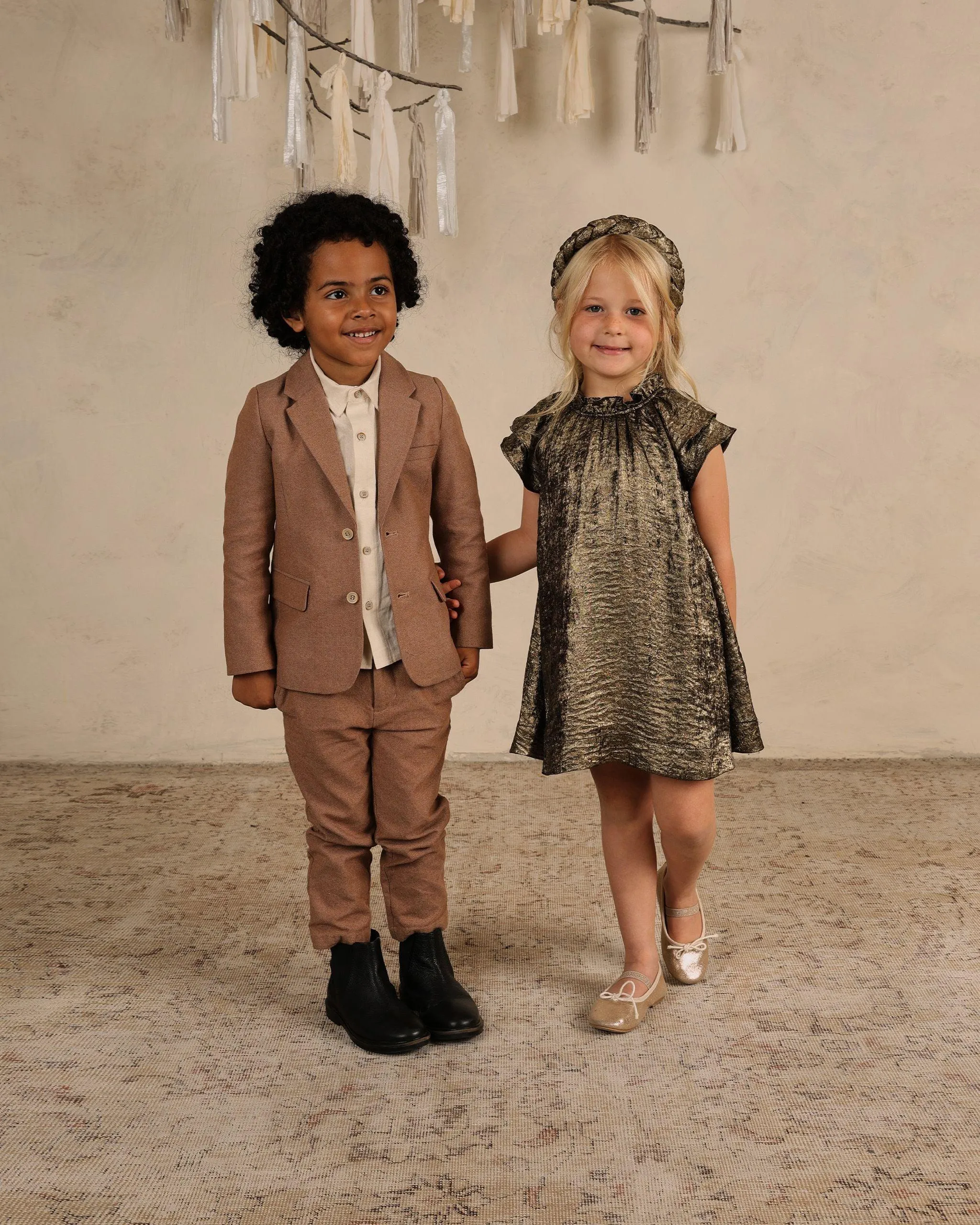 Girls Dresses  | Isabella Dress - Gold | Noralee