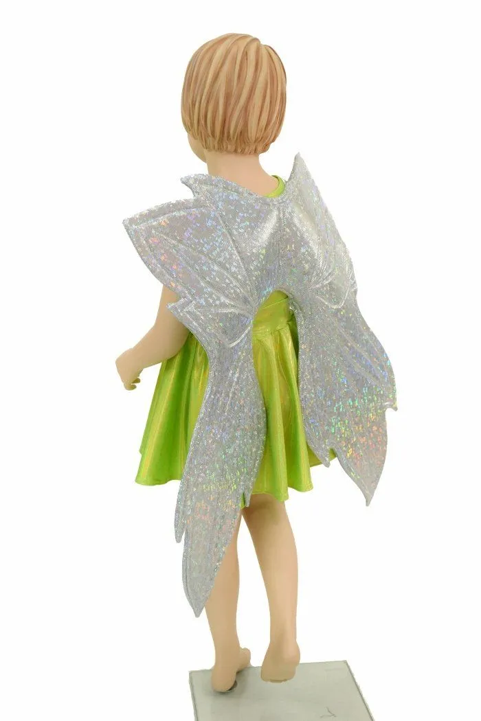 Girls Lime Skater Dress ( Fairy Wings!)