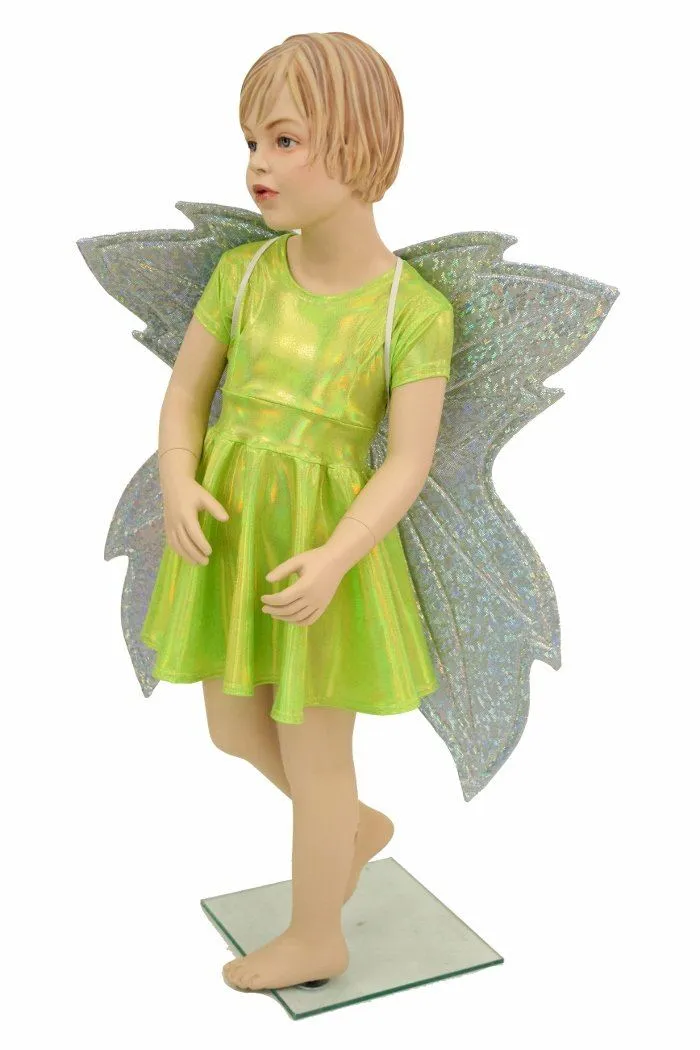 Girls Lime Skater Dress ( Fairy Wings!)