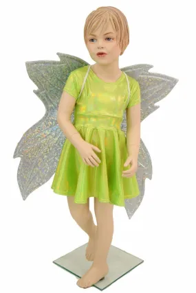 Girls Lime Skater Dress ( Fairy Wings!)