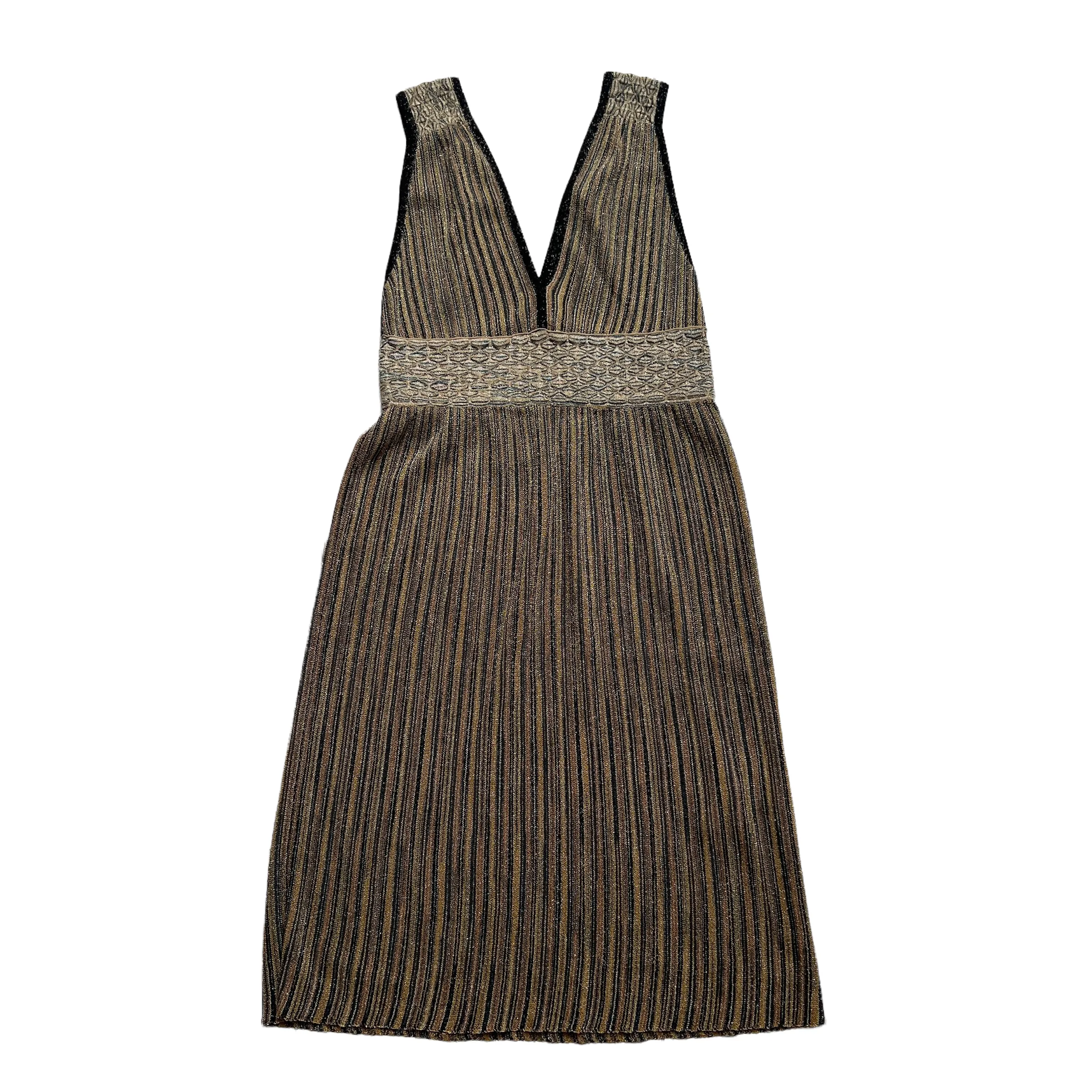 Gold & Black Striped Dress - S