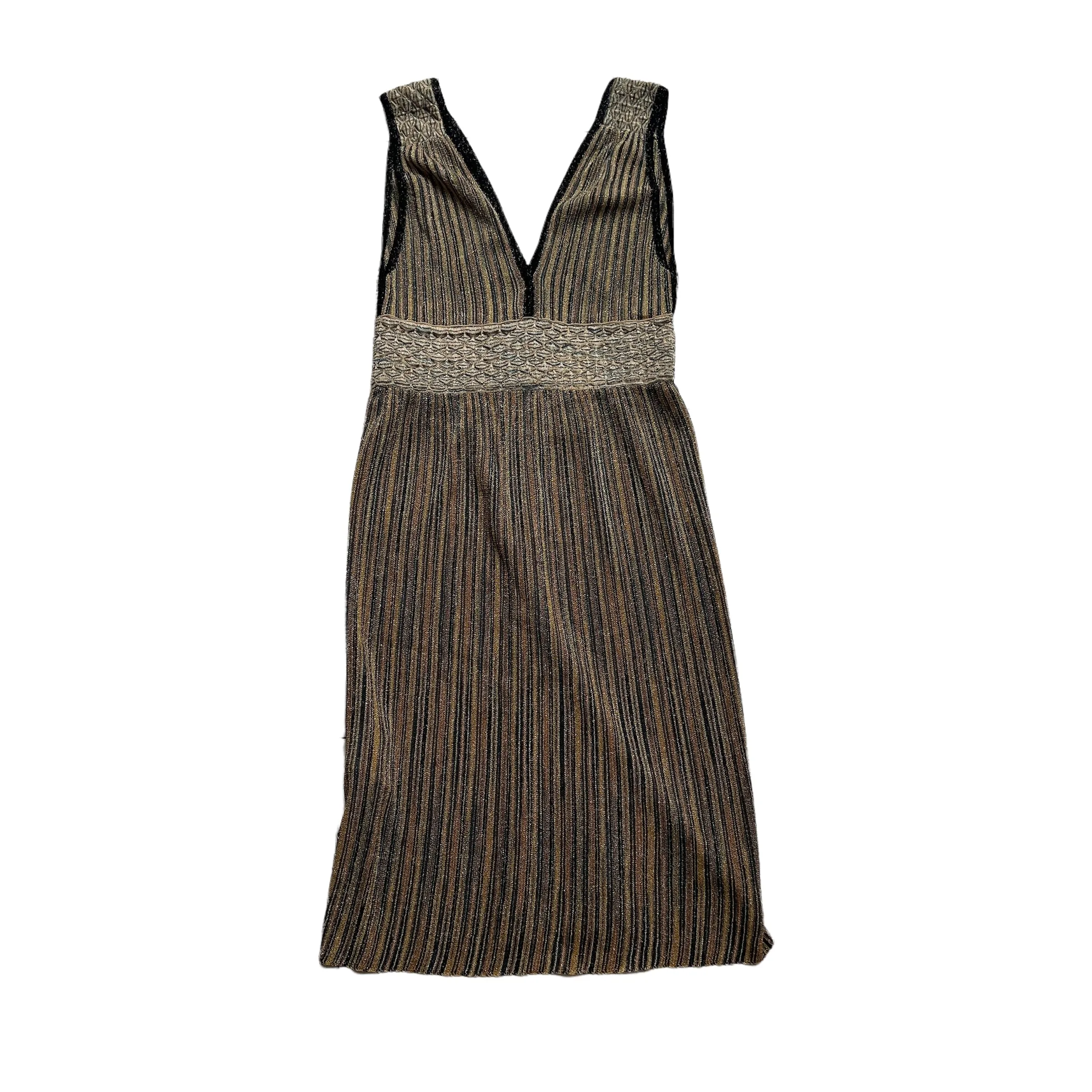 Gold & Black Striped Dress - S