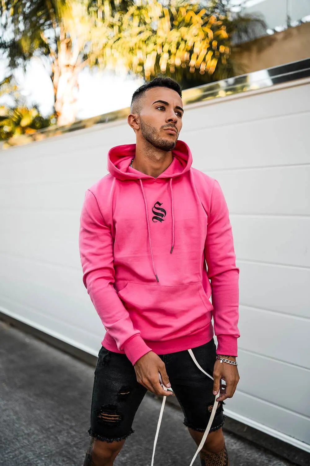 Gothic Logo Hoodie - Pink