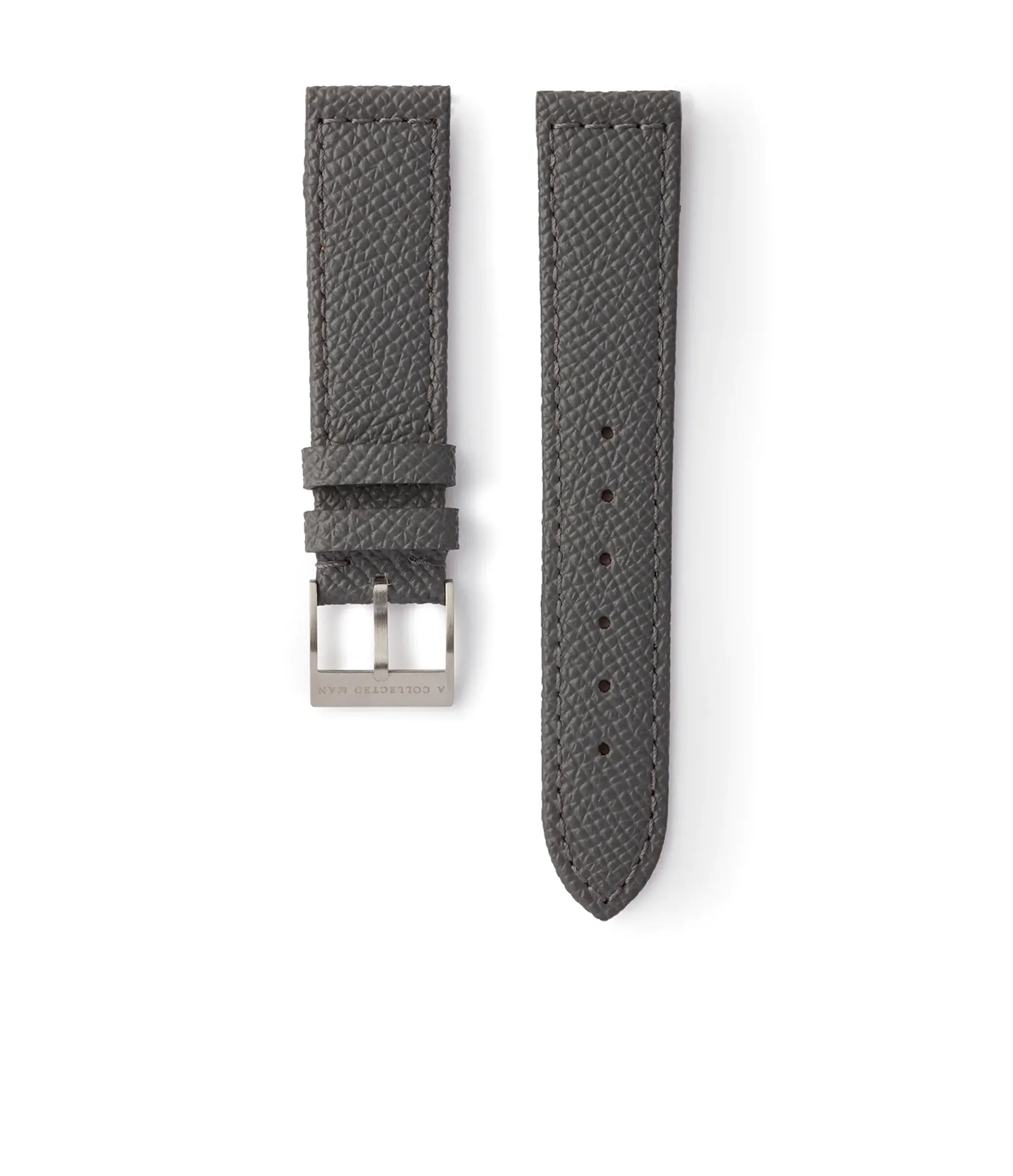 grained leather boxed stitch strap