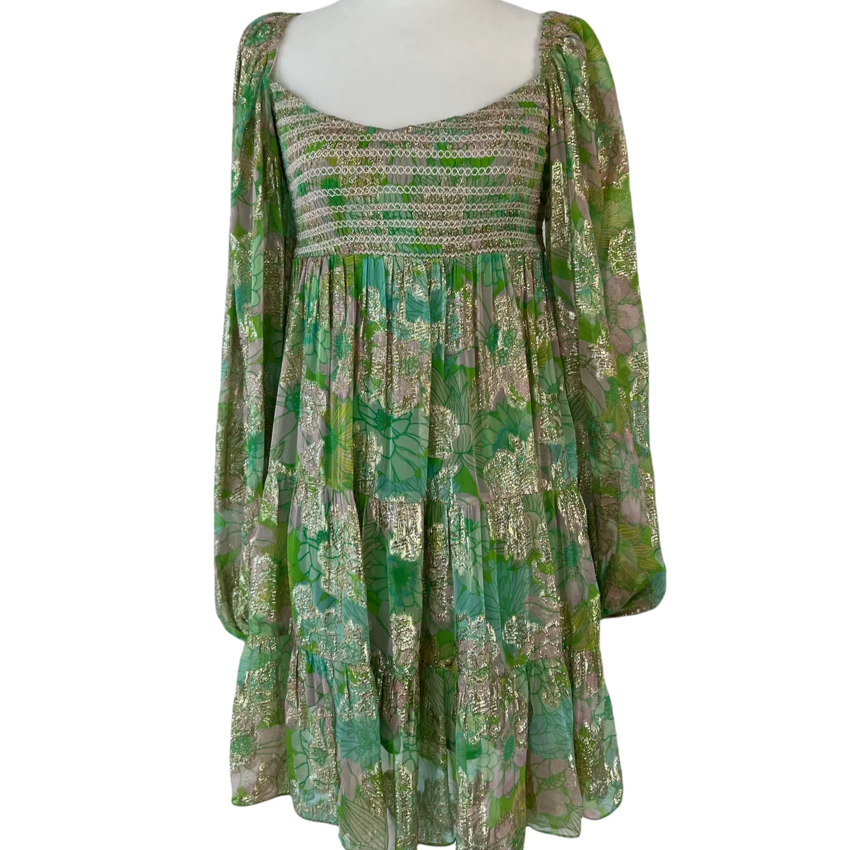 Green Off Shoulder Dress - XS