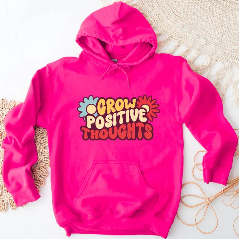 Grow Positive Thoughts Pink Hoodie