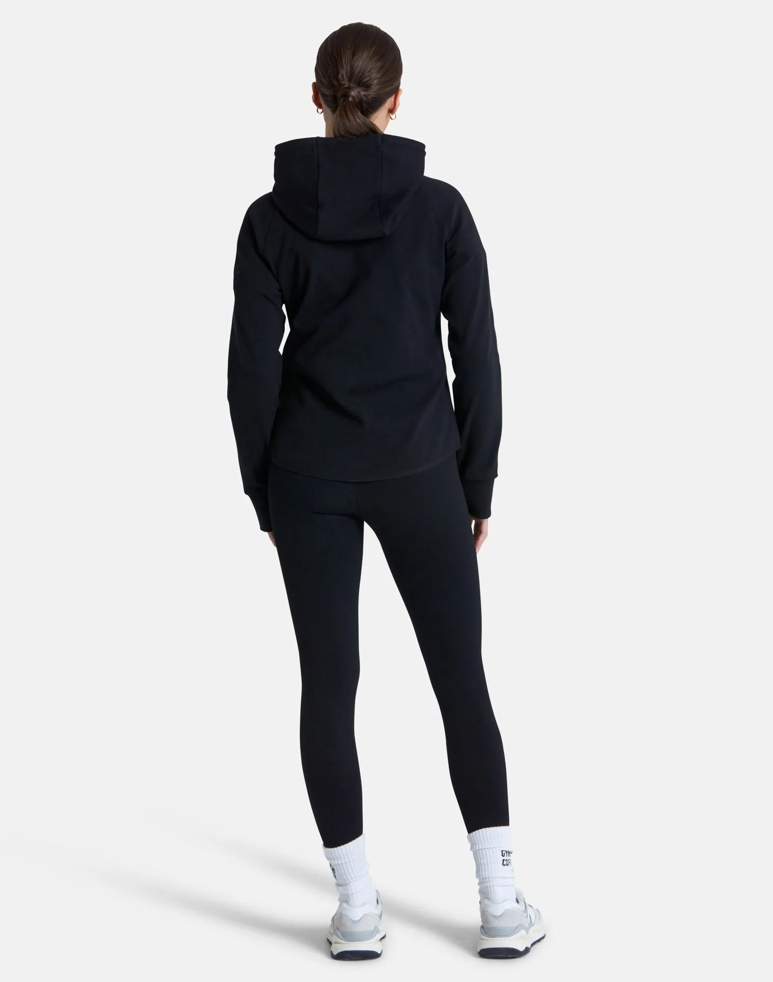 Gym Coffee Essential Zip Hoodie (Womens) - Black