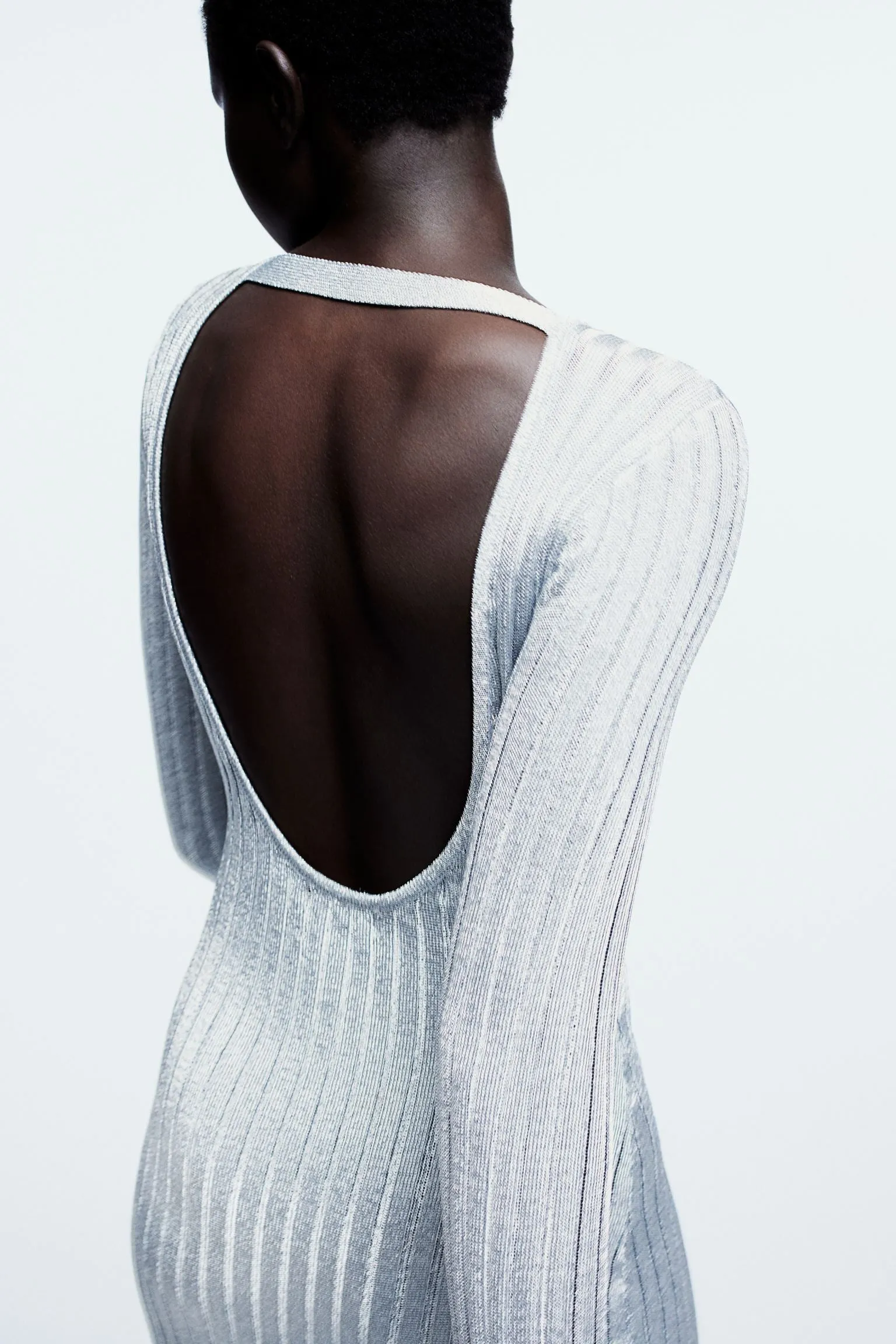 H&M Shimmery Open-back dress, silver