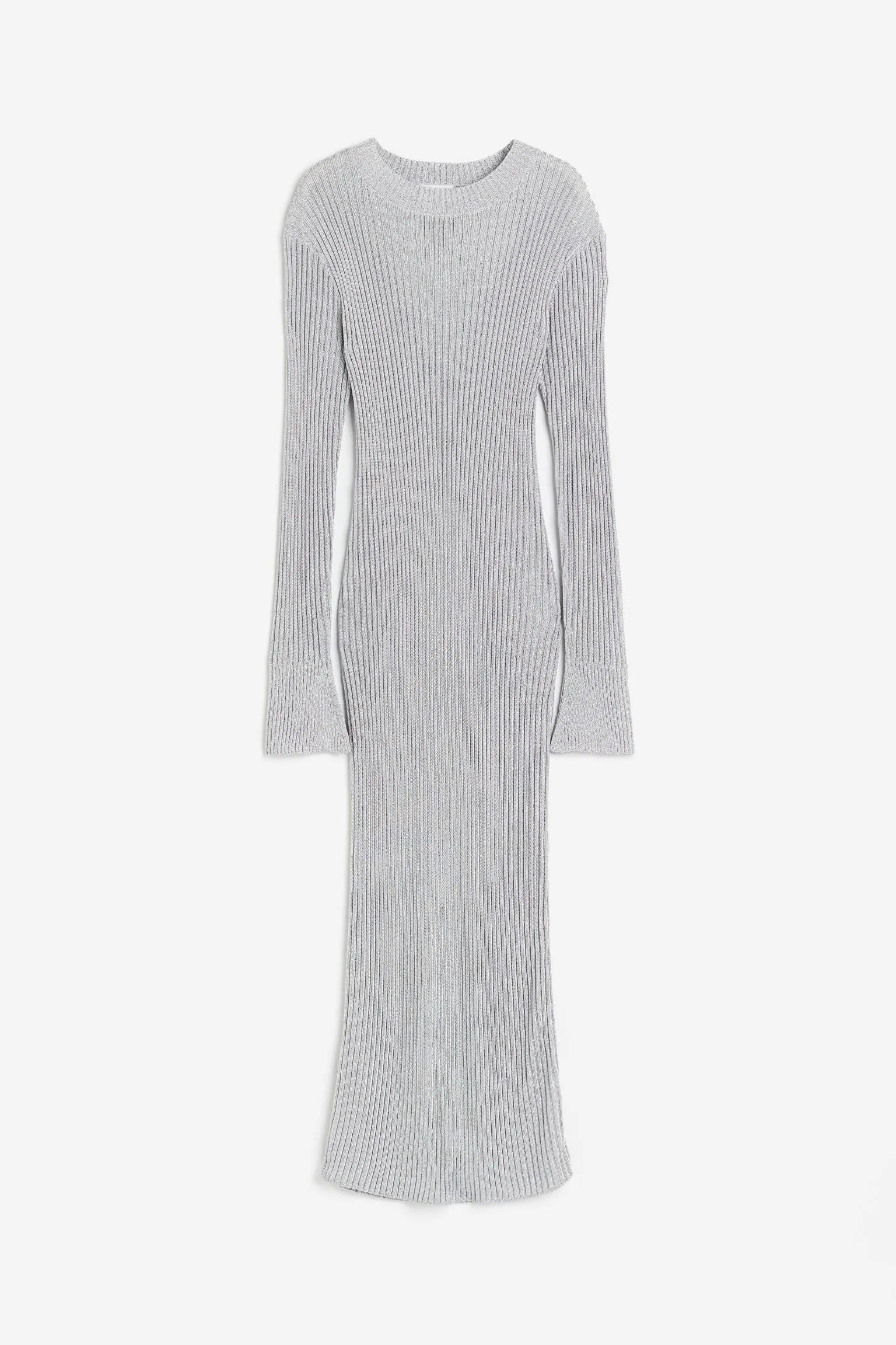 H&M Shimmery Rib-knit dress, silver