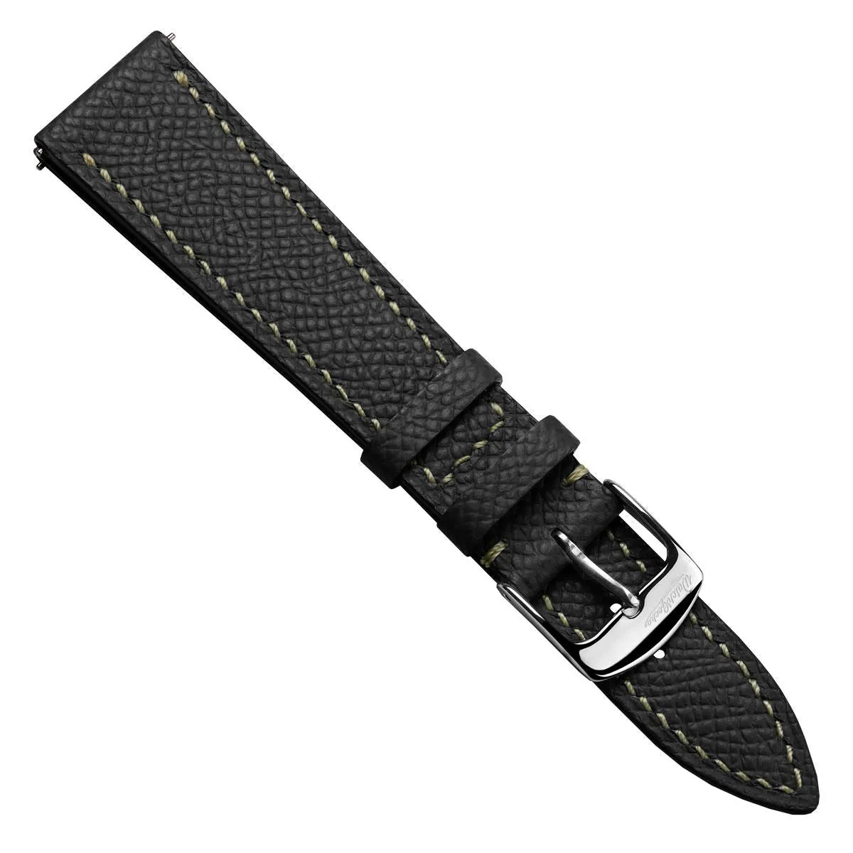 Hanley Textured Epsom Leather Watch Strap - Black