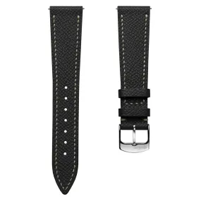 Hanley Textured Epsom Leather Watch Strap - Black