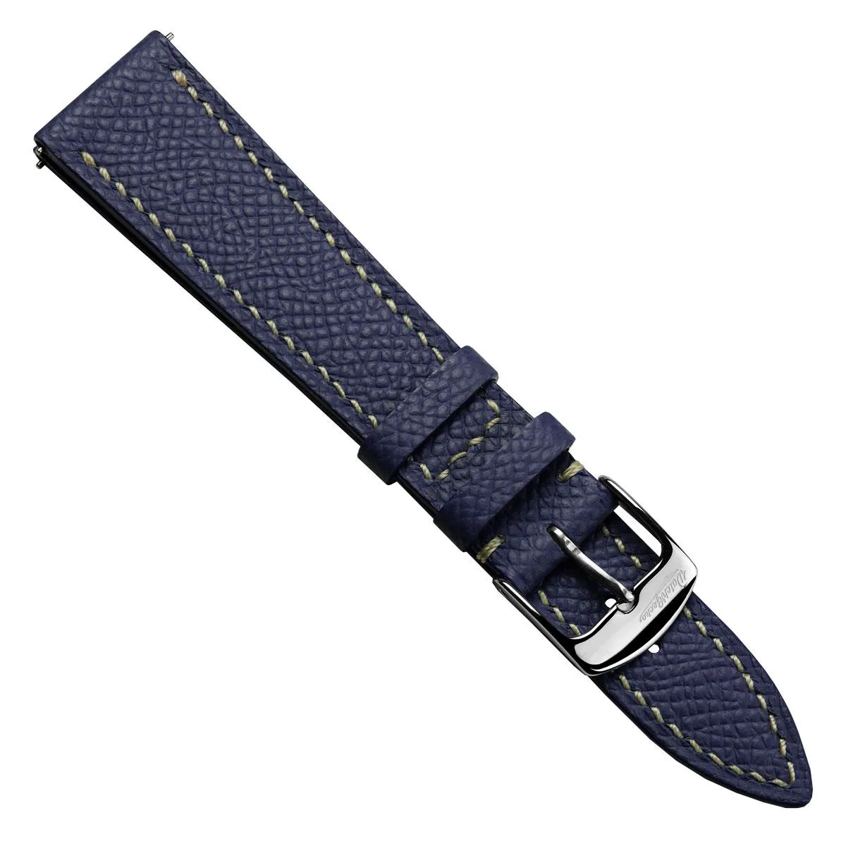 Hanley Textured Epsom Leather Watch Strap - Dark Blue