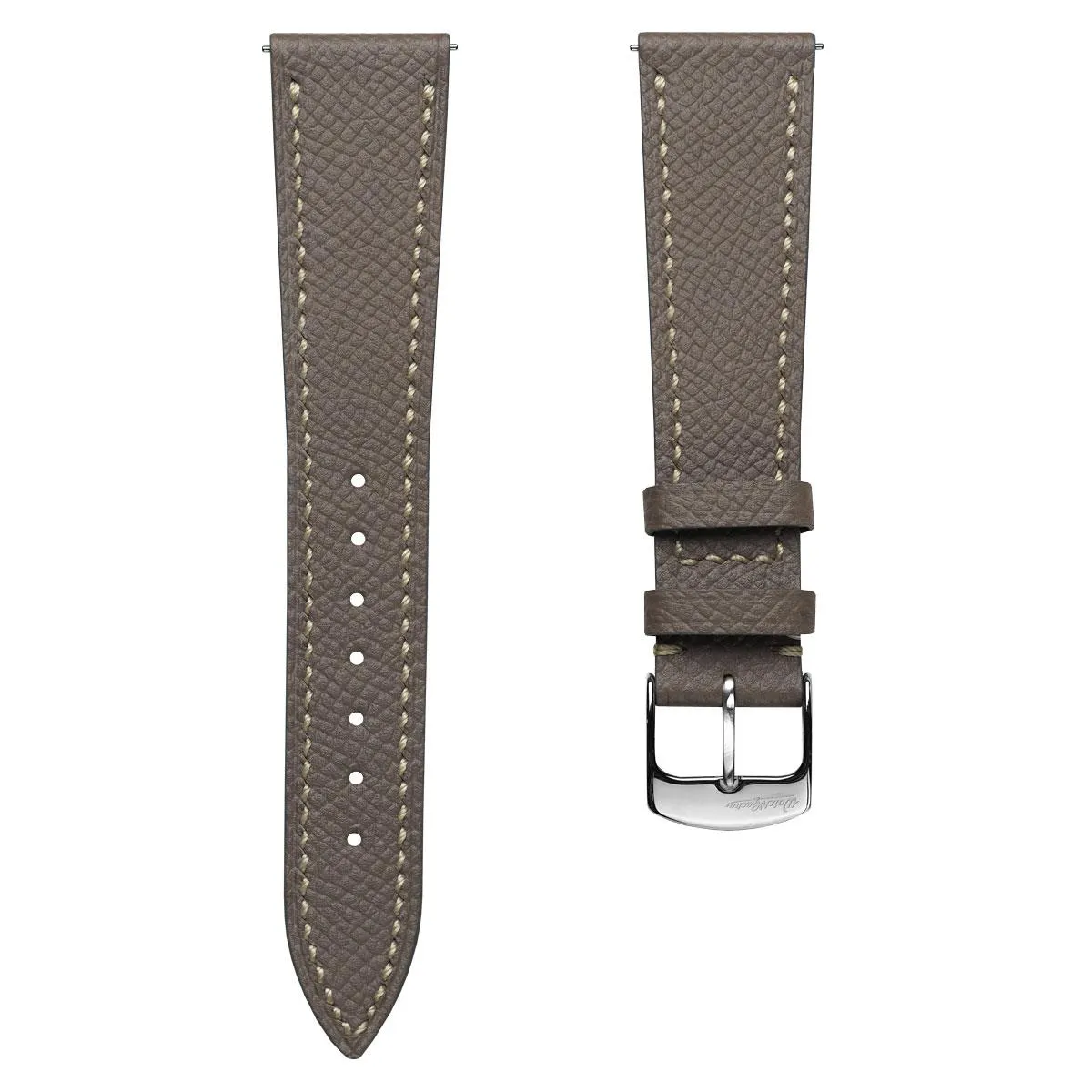 Hanley Textured Epsom Leather Watch Strap - Taupe