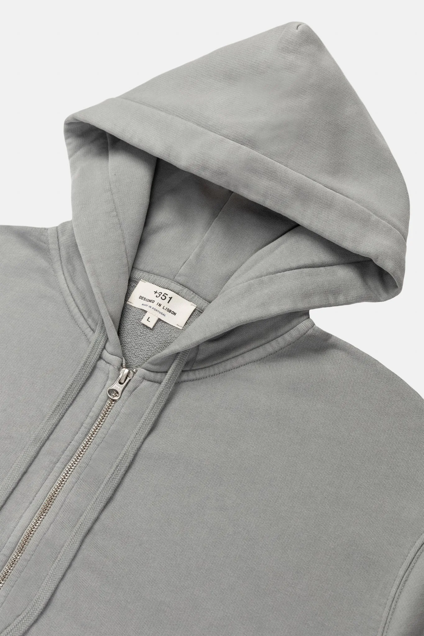 HOODIE ZIP STONE GREY