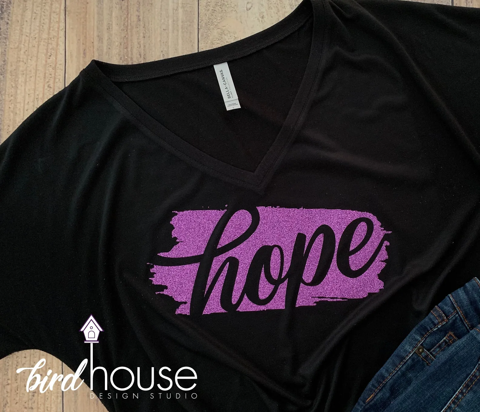 Hope Shirt, Custom Any Color, Cute Glitter or Matte T-Shirt