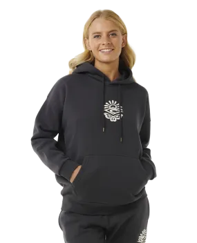 Icons Of Surf Heritage Hoodie in Washed Black