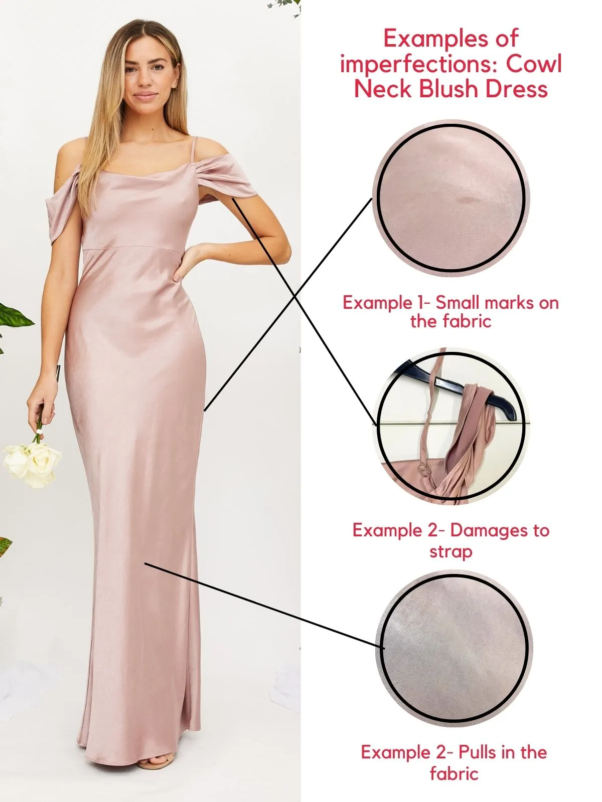 IMPERFECT Cowl Neck Maxi Satin Dress / Blush