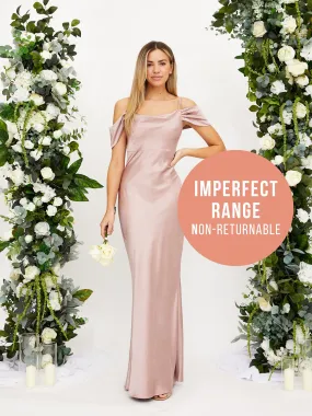 IMPERFECT Cowl Neck Maxi Satin Dress / Blush