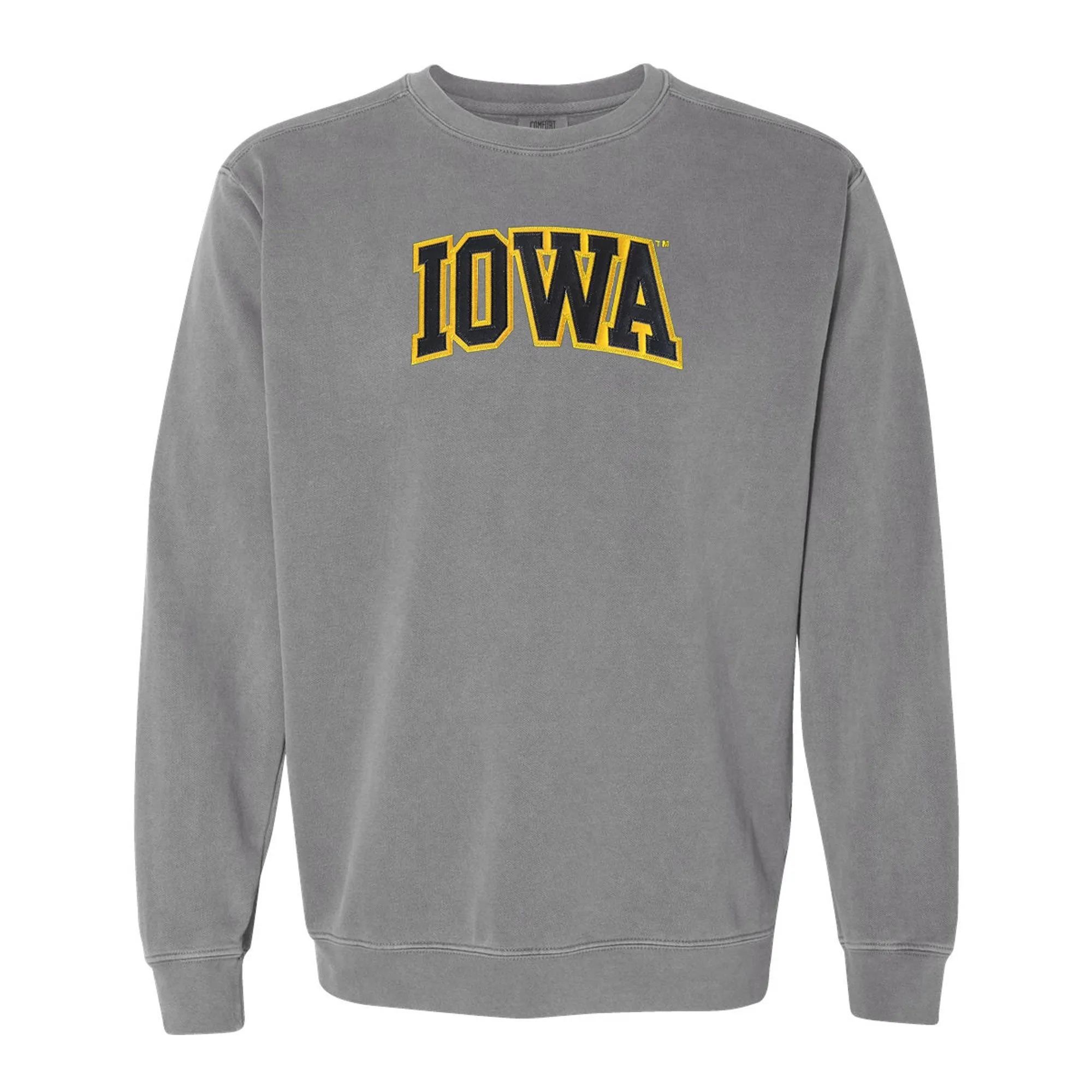 Iowa Applique CC Garment Dyed Crewneck Sweatshirt - Grey