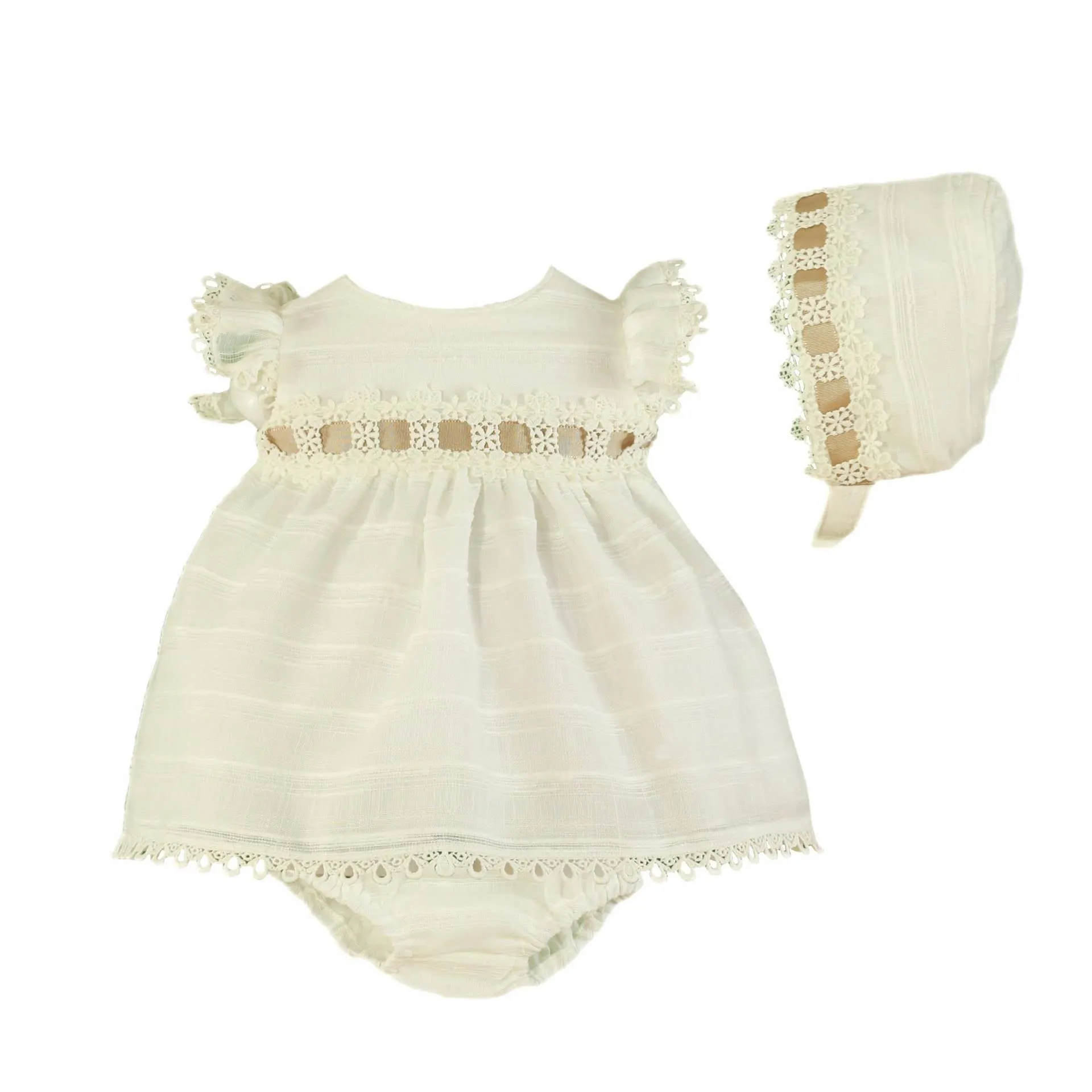 Ivory Linen Baby Set