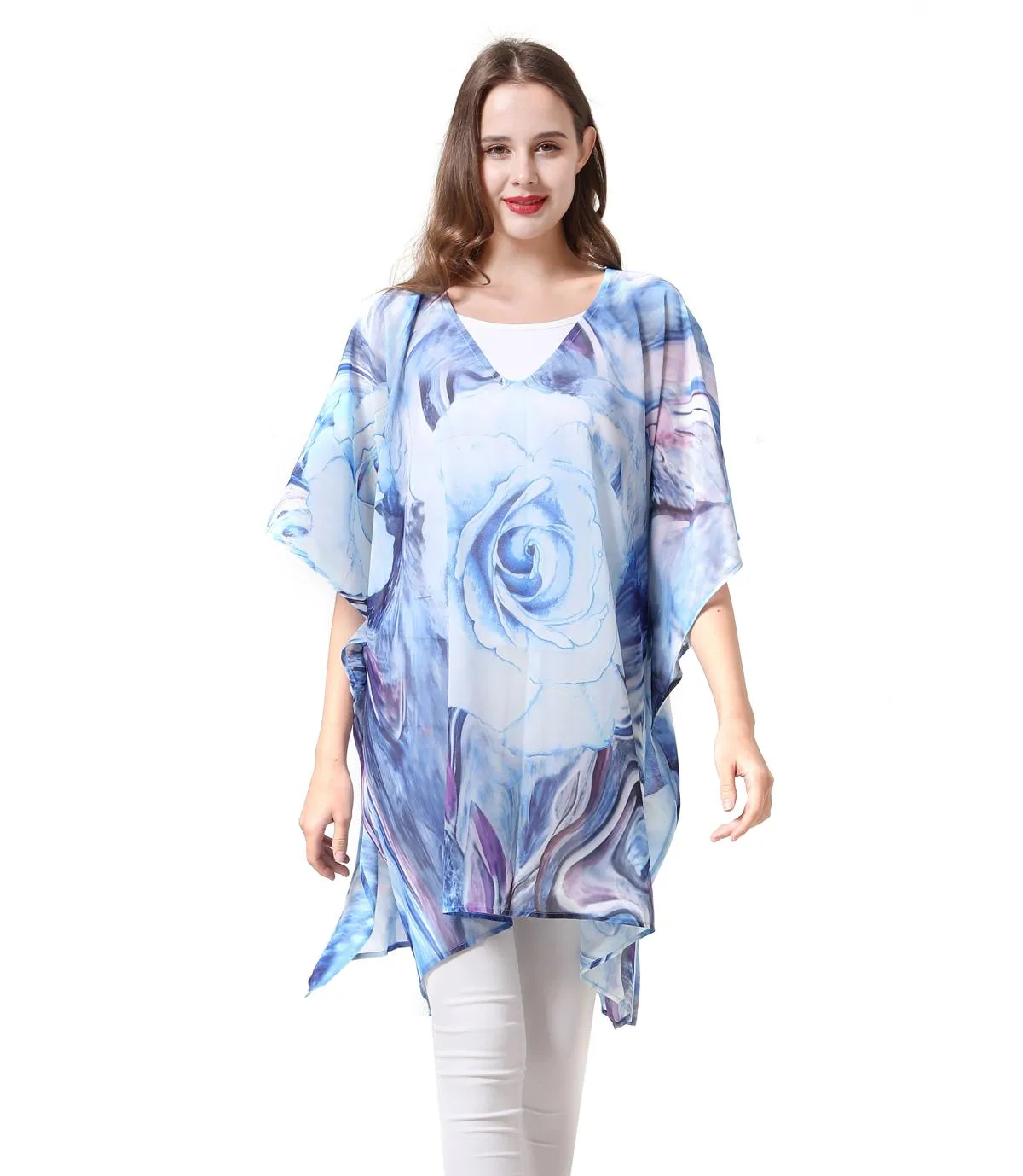 JC061919 Rose V-Neck Tunic