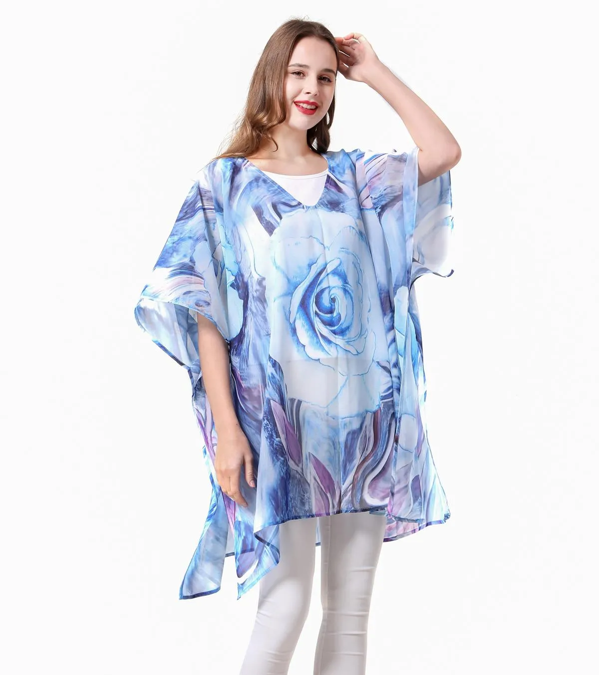 JC061919 Rose V-Neck Tunic