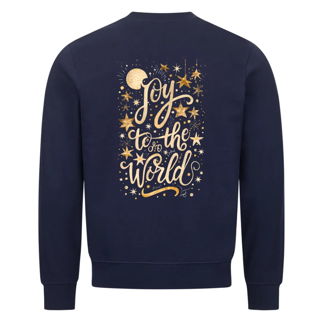 Joy to the World golden Christmas Sweatshirt Backprint