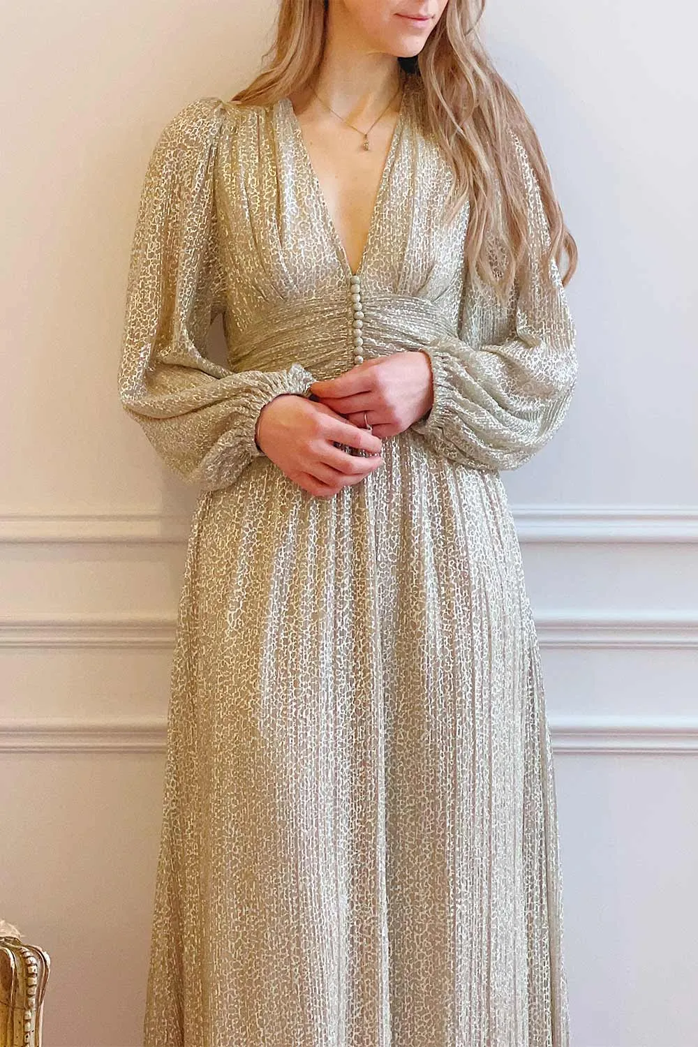 Kennedy | Shimmery Patterned Maxi Dress