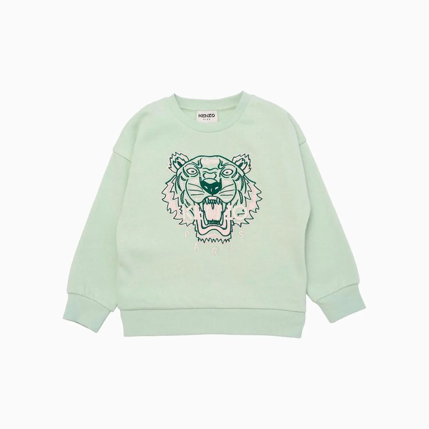 Kid's Tiger Logo Crew Neck Long Sleeve Sweatshirt