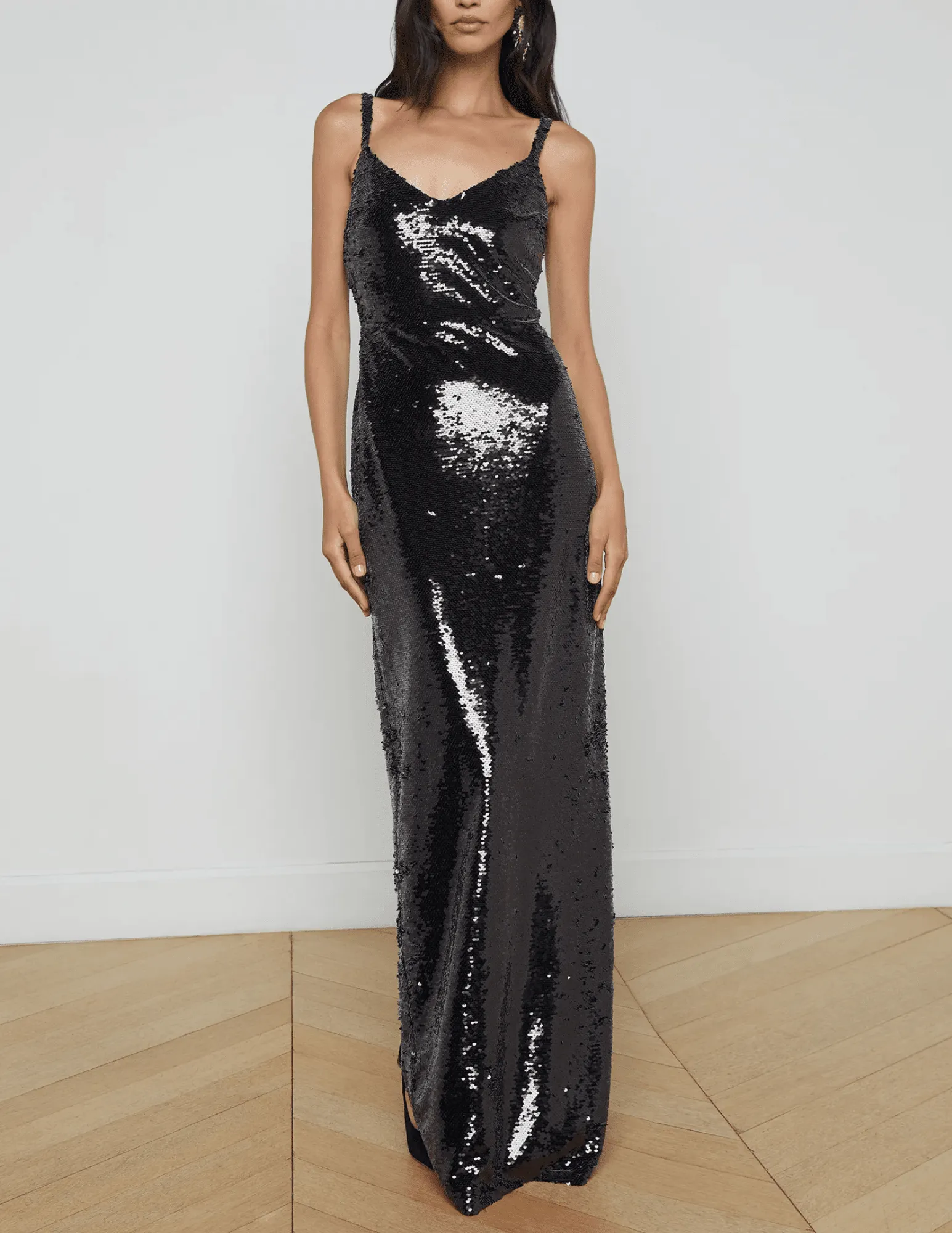 L'Agence Karma Sleeveless Sequin Maxi Dress