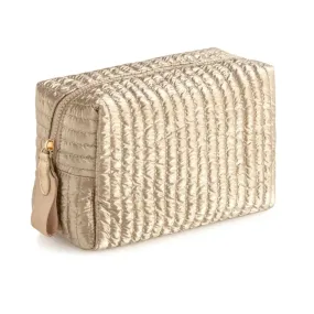 Large Square Gold Puffer Toiletry Bag