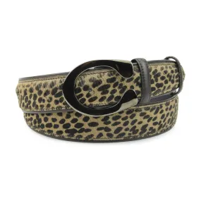 Leopard Print Pony Hair C Belt