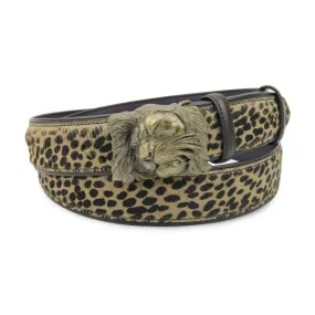 Leopard Print Pony Hair Lion Belt