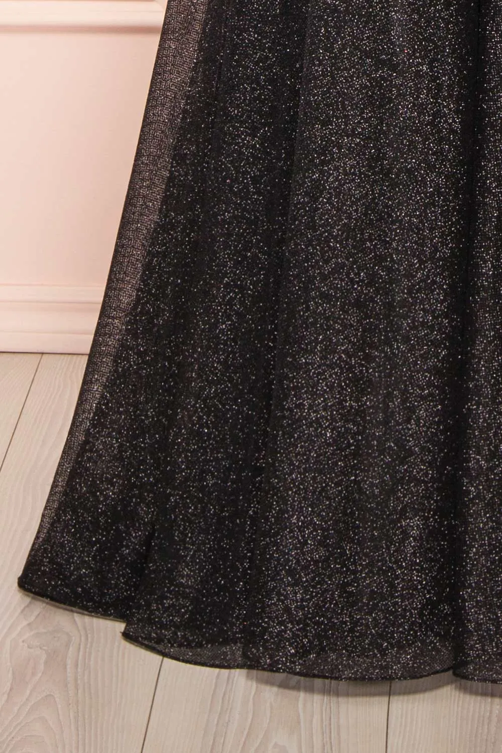 Lexy Black | Sparkly Cowl Neck Maxi Dress