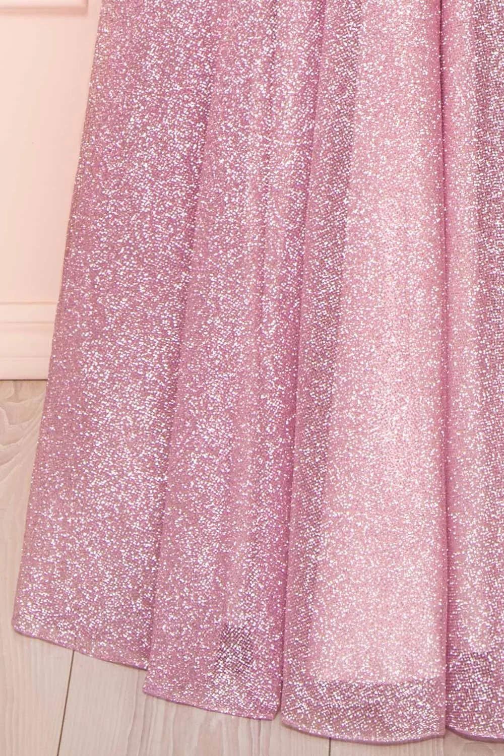 Lexy Pink | Sparkly Cowl Neck Maxi Dress