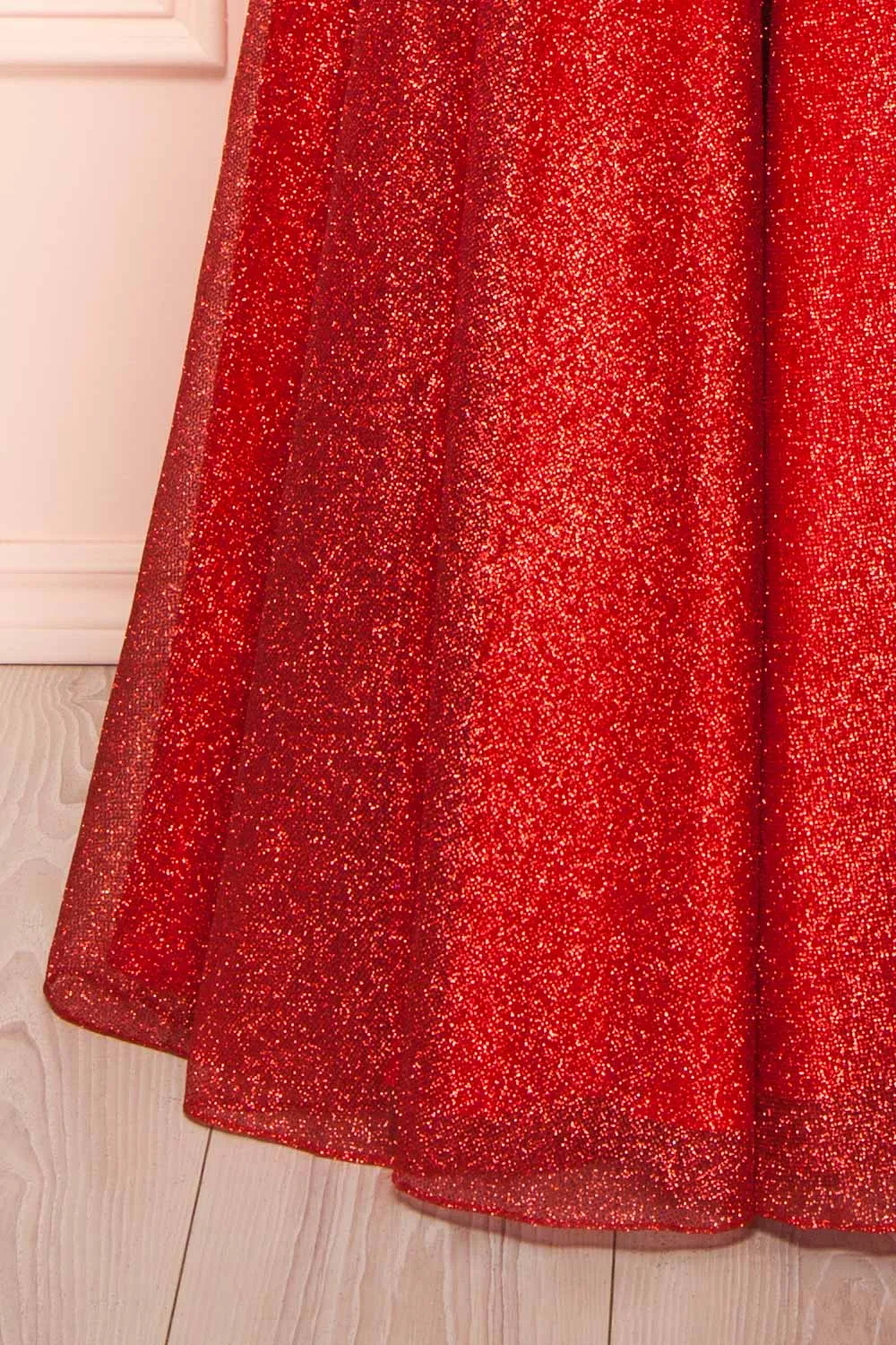 Lexy Red | Sparkly Cowl Neck Maxi Dress