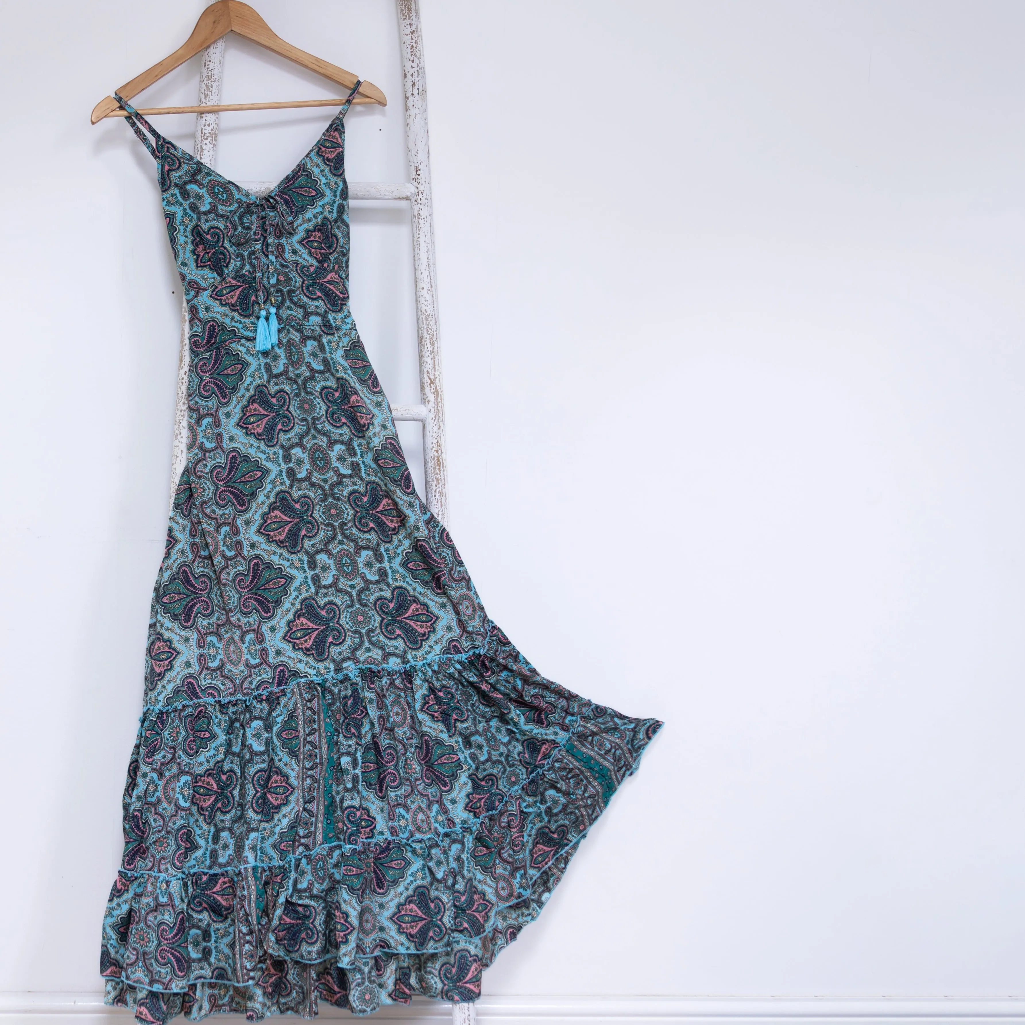 Liora Dress - Free Size (UK 8 - 16) - Blue Paisley - Ex Display